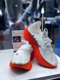 3D printed shoes at HP's booth.