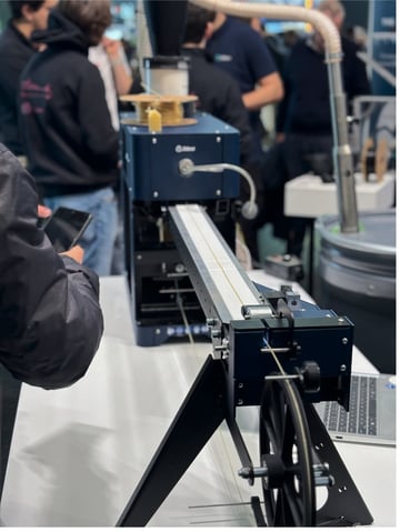 The PA12 powder to filament line at our booth.