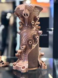 A 3D printed combustion engine at the EOS Gmbh booth.