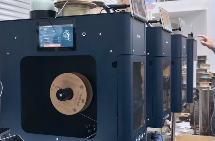 Timeplast's 4 Filament Maker TWOs lined up in the production setting