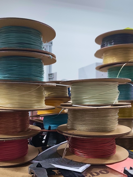 Timeplast's various biodegradable and water-soluble  filament spools produced by 3devo's Filament Maker TWO