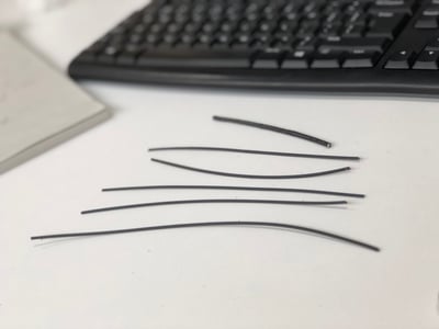 PS Filaments on a table with different thickness