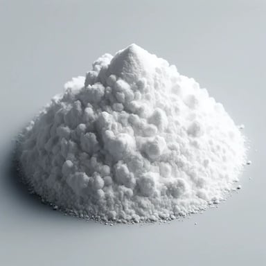 A close-up view of SLS powder, resembling the texture of flour.
