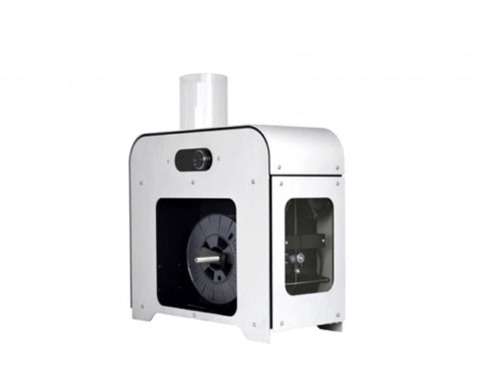 The white Filament Maker ONE Composer in a slight angle with its door closed.