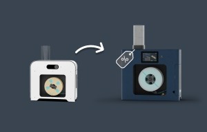 The two filament makers, with an arrow in between pointing from the one to the two, with the two having a discount tag on it.