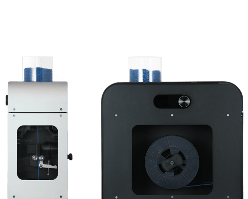 Front and Side View Filament Extruders