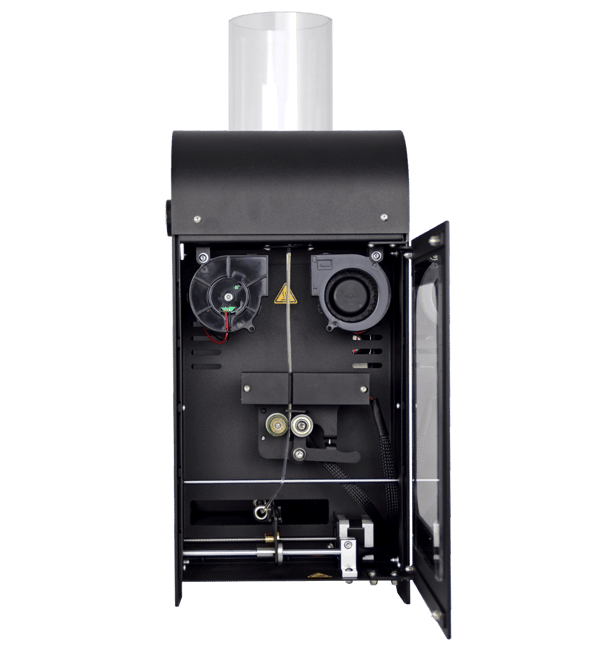 A look inside the Filament extruder producing filament