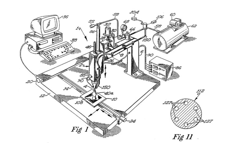 Patent Drawing for First 3D Printer