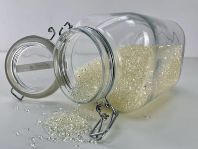 TPU Polymer Pellets in a jar